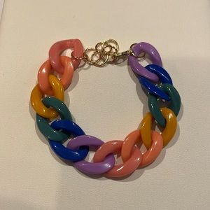 Handmade Rainbow Plastic Chain Link Bracelet